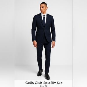 Celio Club Men's Navy Blue Slim Suit 50/ 44